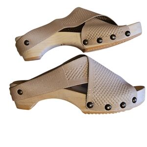 Jax & Bard Knit Clog Sandals Libby Hill Maple Cream - Wide Sz 39 8.5